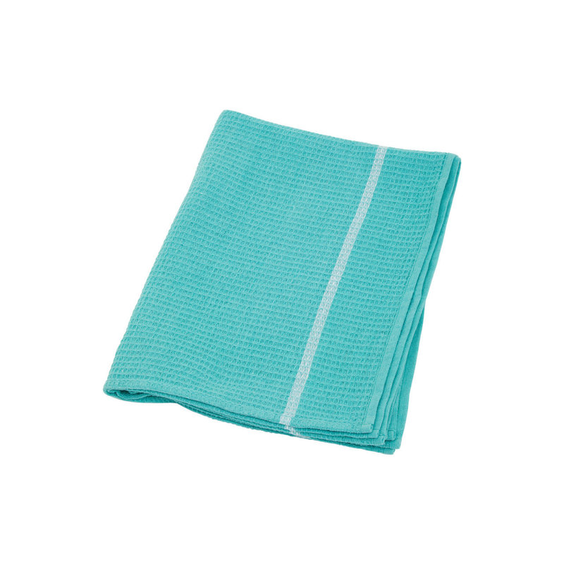 Cotton Waffle Tea Towel Kitchen Towel, Green/White