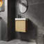 Meuble-lavabo mural avec lavabo en céramique, armoire de rangement avec portes