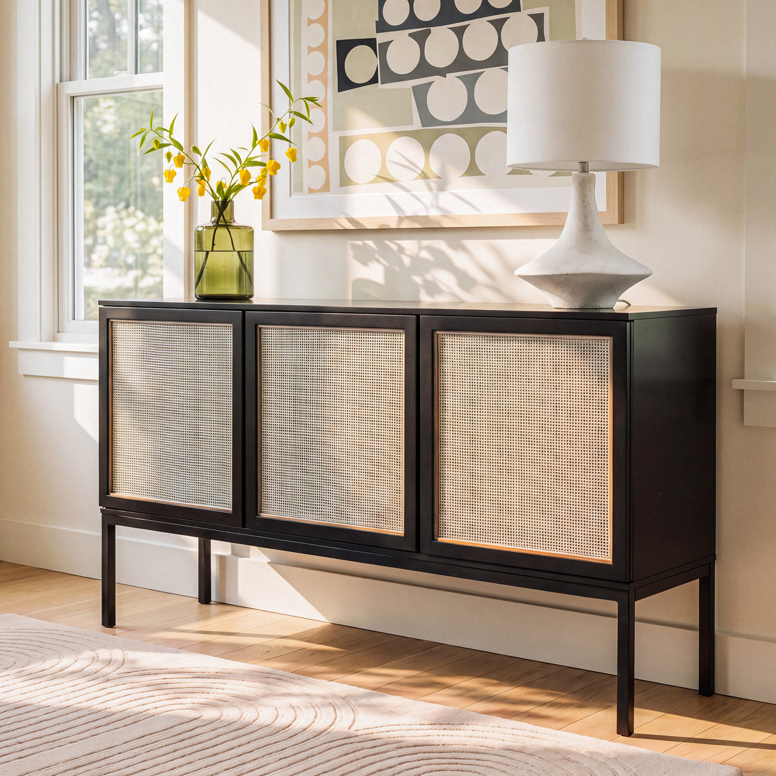 Ehren Mahogany Sideboard, Black/Black