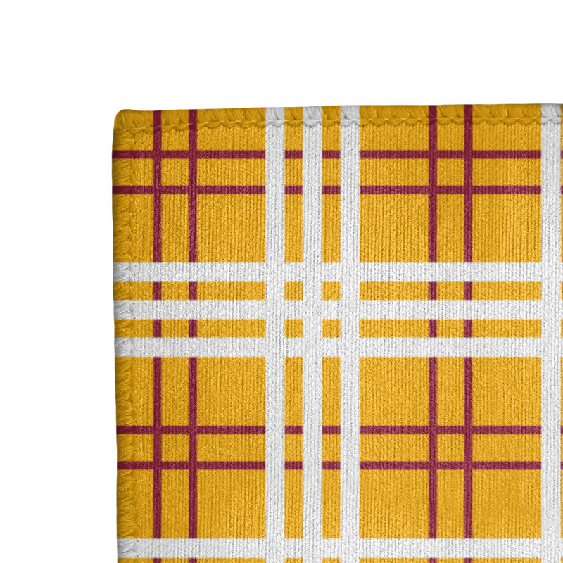 Tapis jaune à carreaux, Rectangle 4 pi x 6 pi