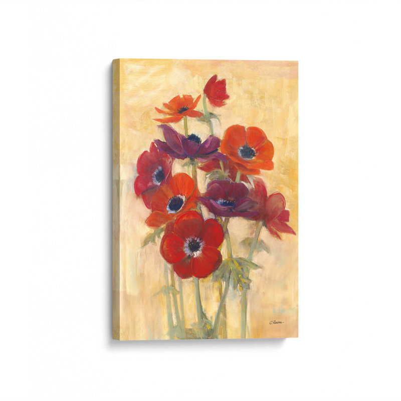 «Anemone Bouquet I1» par Carol Rowan, reproduction d'art sur toile, H 48 po x l 36 po