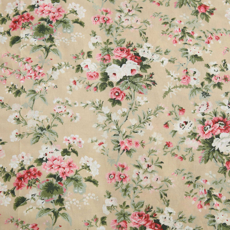 Ensemble de draps en coton Laura Ashley Kate, Ensemble de draps pour lit simple avec 1 taie d'or, Floral brun