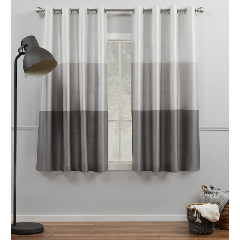 Ghevont Semi Sheer Sliding Panel Pair, Black Pearl, 54" W x 63" L