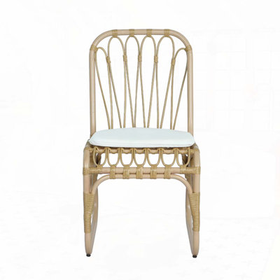 Outdoor PE Wicker Dining Chairs with Washable Cushion
