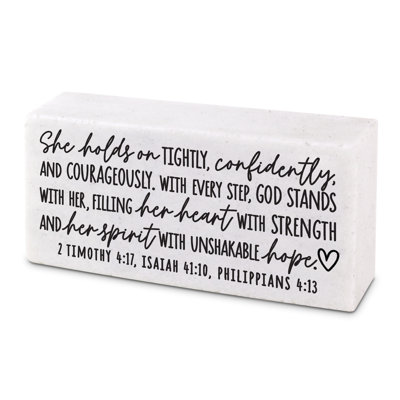 Plaque Block Inspires She Holds Tightly