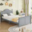Lit plateforme double en bois avec tête et pied de lit, clôture-817820609-817820638