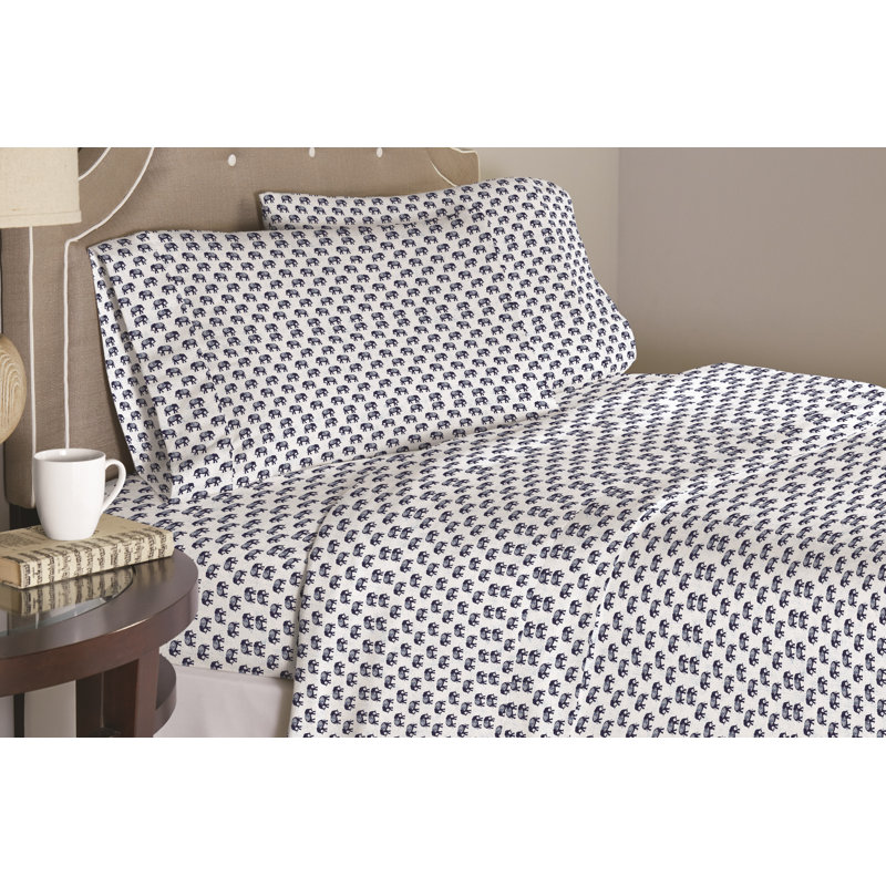 100% Cotton Abstract Sheet Set, King Sheet Set + Fitted Sheet + 2 Pillowcases