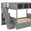 Lit simple superposé au dessus d'un lit double avec tablettes et tiroirs-8230277
