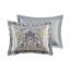 Housse de couette grise en coton king avec accessoires de chambre doux et literie 5 pièces pour le lit. Garniture design.