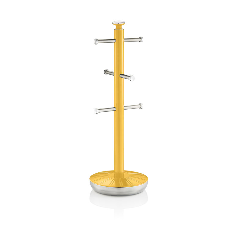 Swan Retro Towel Pole and Mug Tree, Yellow