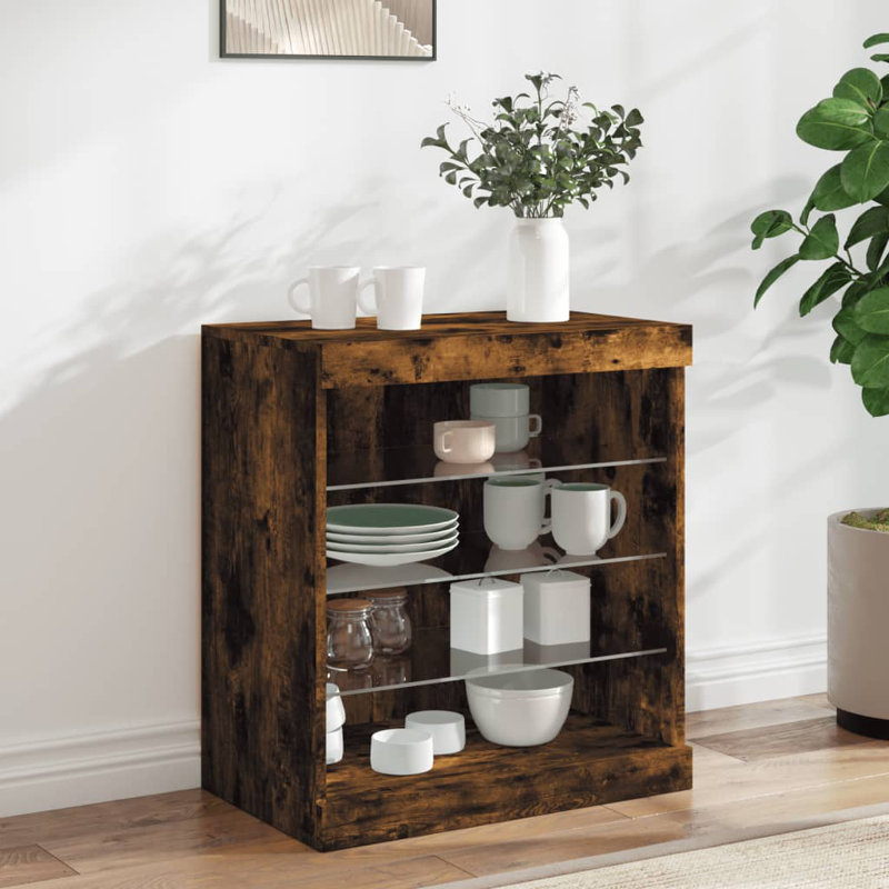 Buffet de salon avec armoire de rangement vidaXL, Chêne fumé