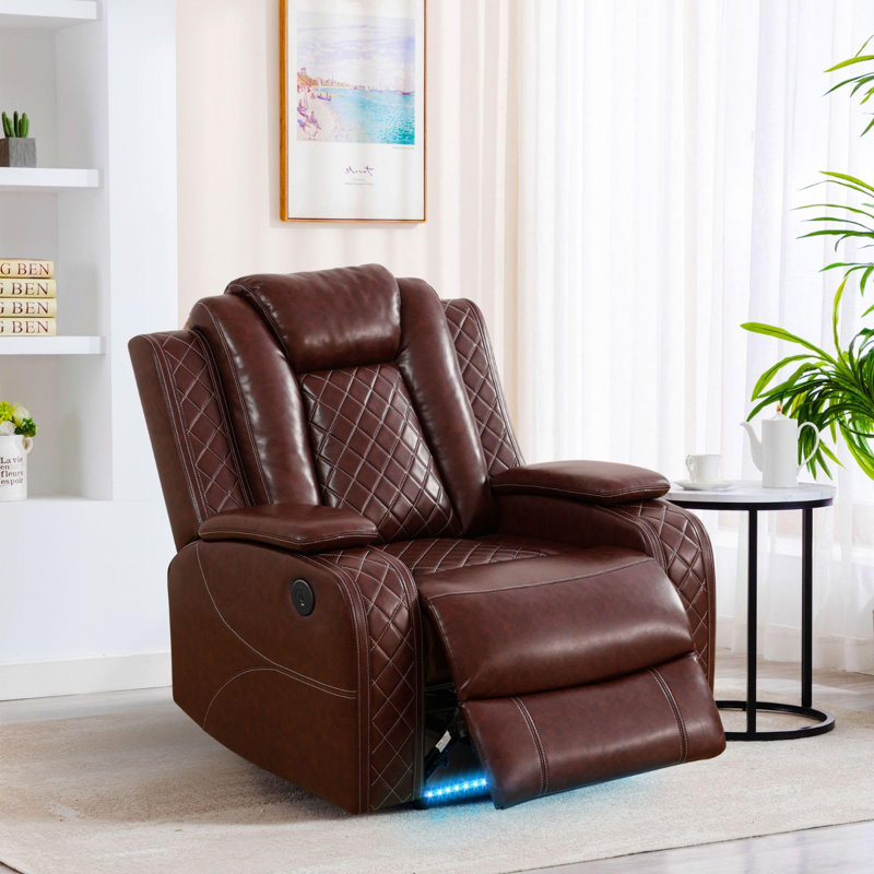 Fauteuil inclinable en cuir respirant, Rouge