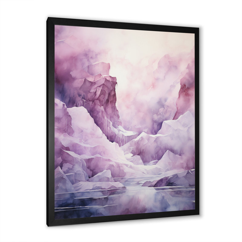 Ifiye rose Iceberg polaire symphonie I - impression, H 20 po x l 12 po x P 1 po, Cadre simple noir