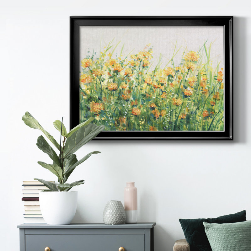 «Garden In Bloom IV», toile encadrée de qualité supérieure - prête à être accrochée, Cadre noir, Pas de tapis