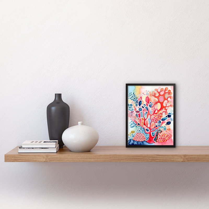 Pink And Blue Coral - Single Picture Frame Print