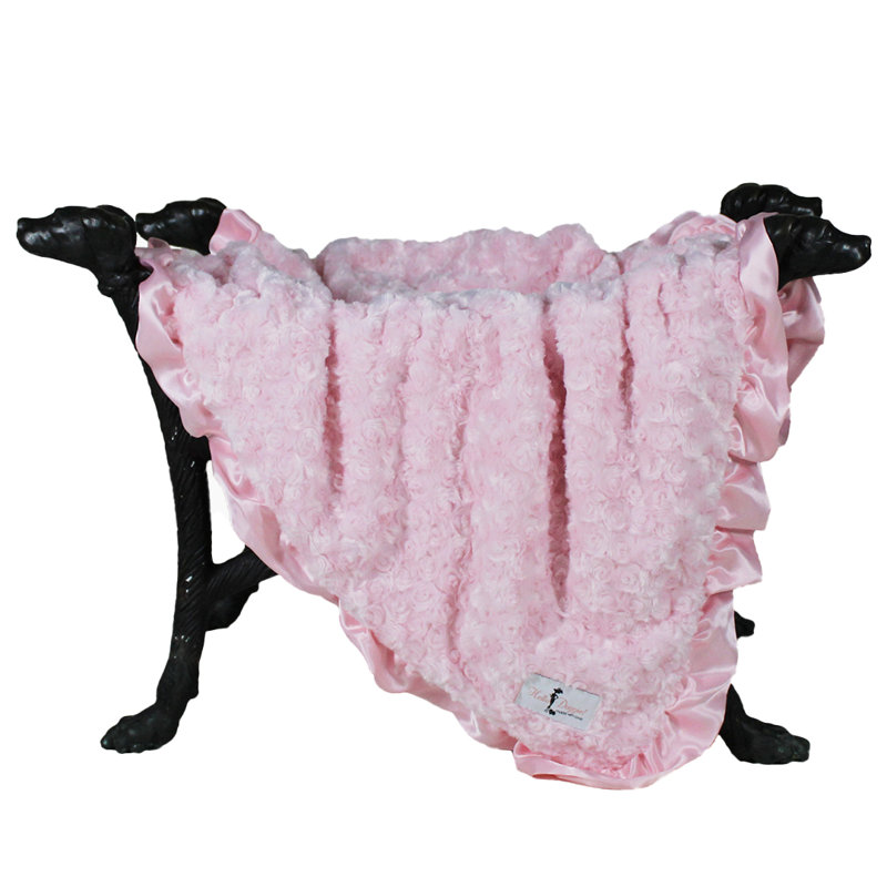 Couverture à volants pour bébé, 34 po x 29 po, Bleu bébé