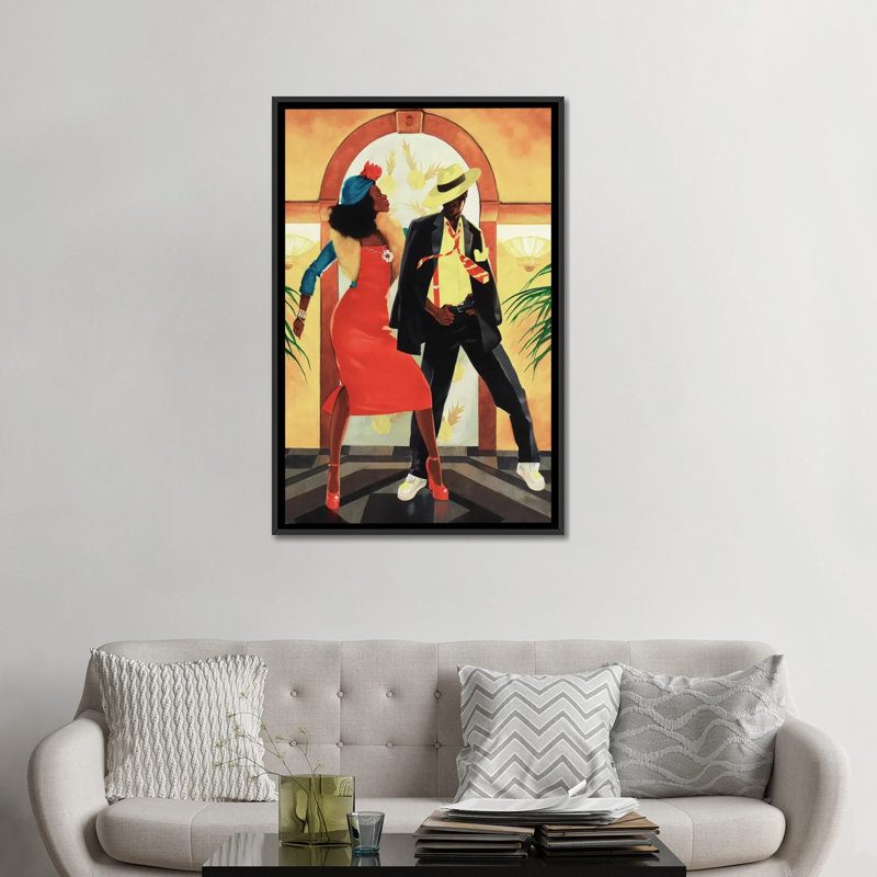 «Night Out I», impression sur toile, H 26 po x l 18 po x P 1,5 po, Toile avec cadre noir, Pas de tapis
