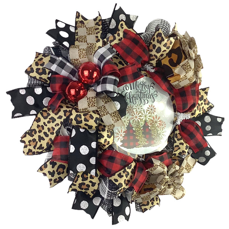 Couronne de père Noël en maille 18 po