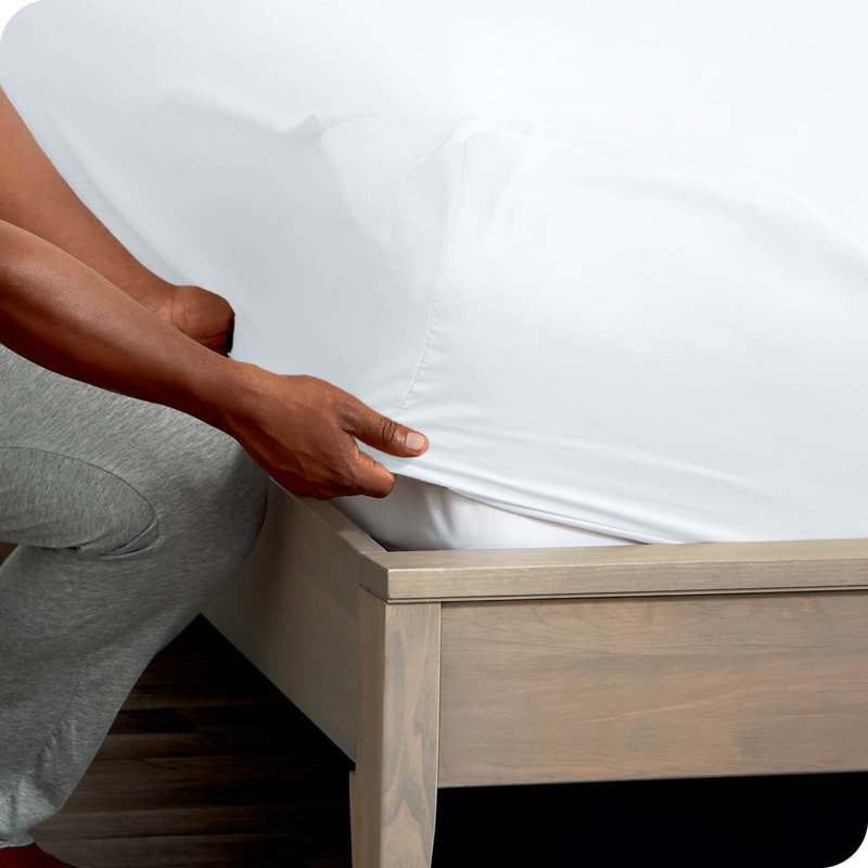 Drap-housse à poches profondes en microfibre ultra-douce, Blanc, Drap-housse de taille double