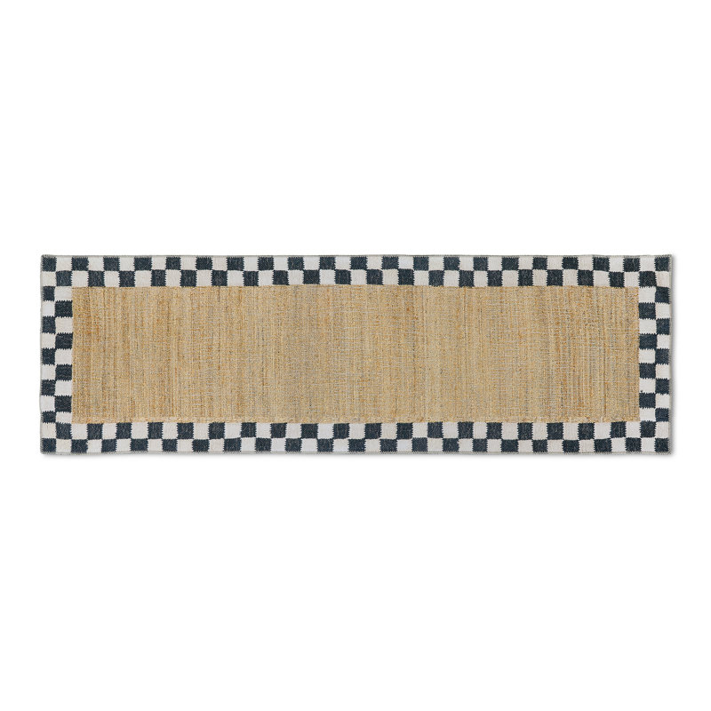 Naturals Check Washable Rug, Runner 2'6" x 8'