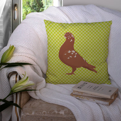Owl Pigeon Check Outdoor Throw Pillow