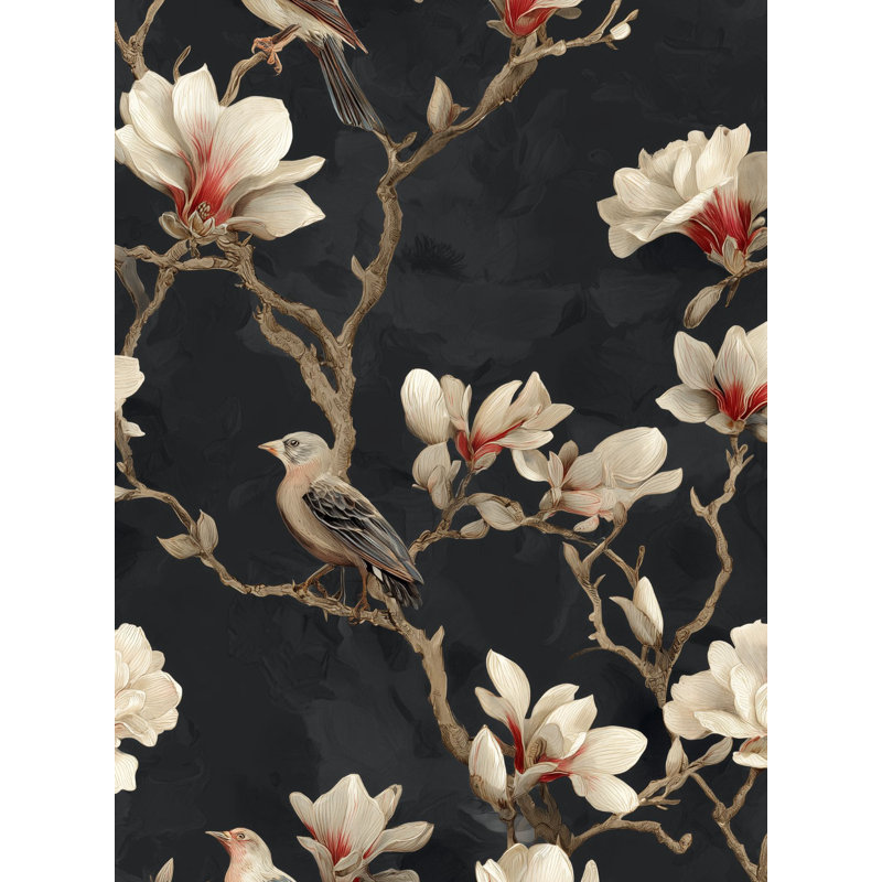 Papier peint à motif floral Magnolia