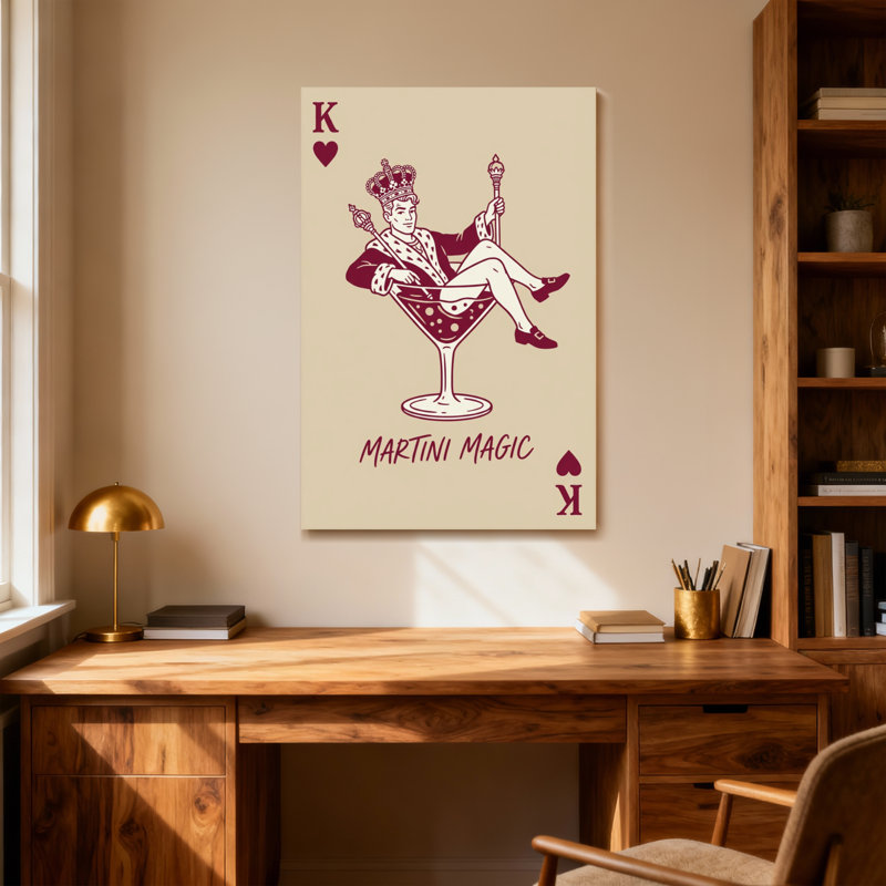 Fashion King of Hearts en verre à martini, H 18 po x l 12 po