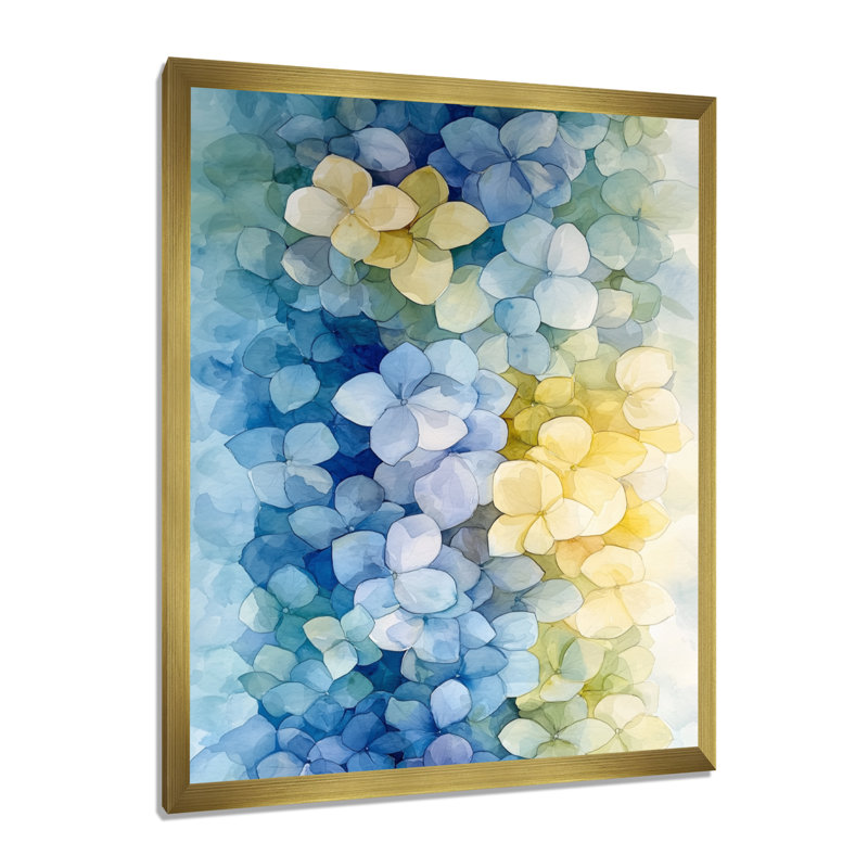 Hensley - Floral Wall Art Prints, Single Picture Framed Print without Mat, 44" H x 34" W, Gold