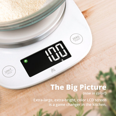 Greater Goods Digital Kitchen Scale with High-Precision Sensors, Stainless Steel Platform, Tare Function, Auto Shutoff, LCD Display, 11 lb Capacity