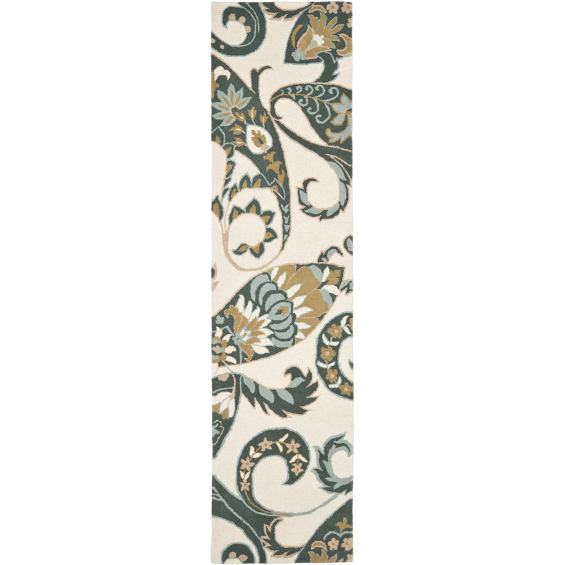 Amory Hand Tufted Wool Floral Rug, Runner 2'3" x 9'