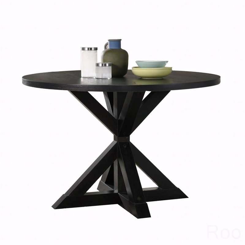 Table de salle à manger Cross-Buck, Noir