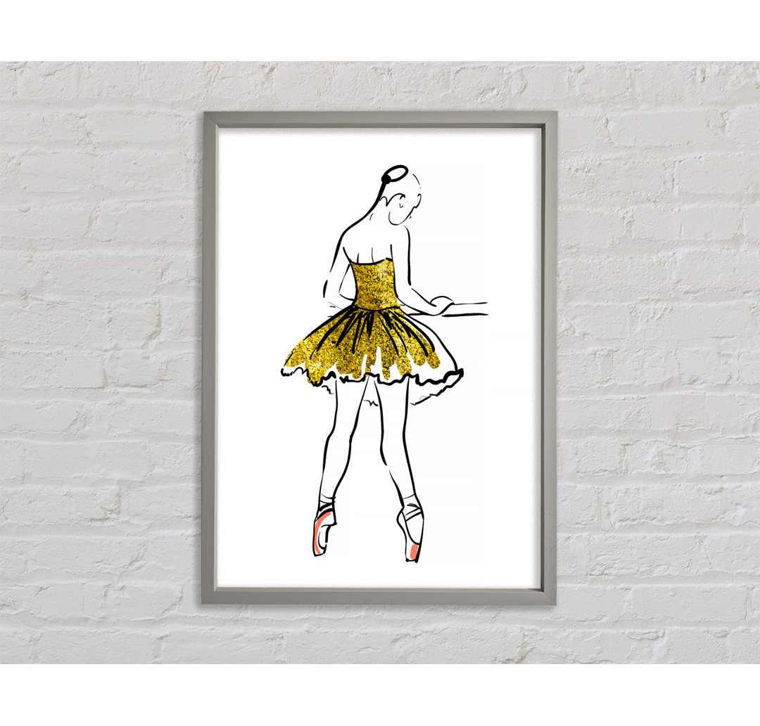 Golden Pink Ballerina 3 - Einzelner Bilderrahmen Kunstdrucke auf Leinwand