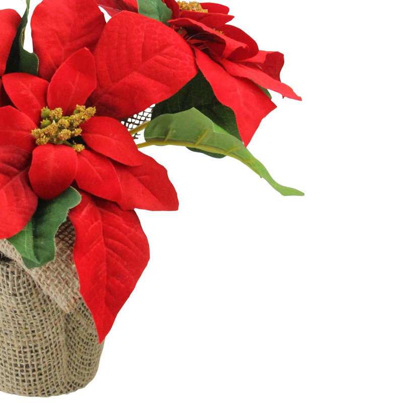 Arrangement floral de Noël 10 po poinsettia