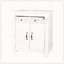 Meuble-lavabo Mid-Century avec base romaine, blanc