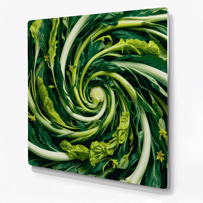 Légumes, art mural vert Choy Sum, H 12 po x l 12 po