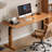 Brown Rectangular Hight adjustable Solid Wood drawers desk-108205775