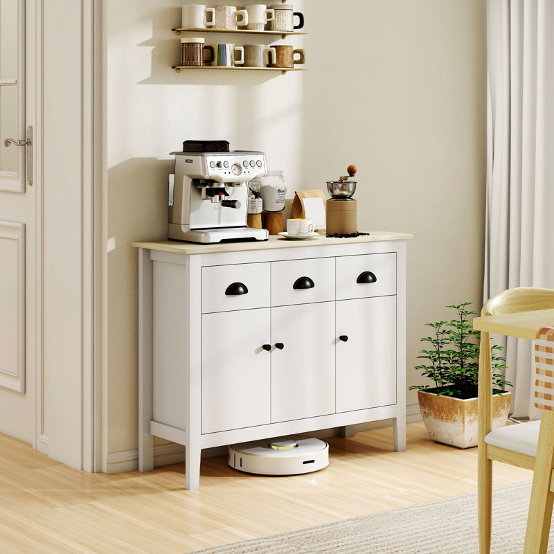 Buffet, armoire à café 40 po, blanc