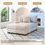 Chaise longue surdimensionnée rembourrée en chenille blanc cassé avec accoudoirs et coussins décoratifs-1463754482-1463754485-1447035766