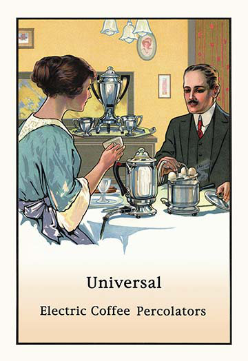 Rétro-affiche de café universal electric