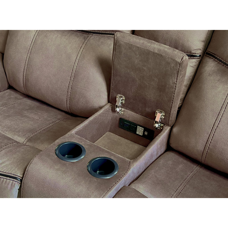 Alexander-3Pcs Brown Reclining Sofa Set, Brown