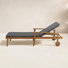 Saeon 78.75" Long Reclining Acacia Single Chaise with Cushions