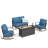 4 - Person Patio Furniture Outdoor Conversation Sets With Fire Pit Table-1550974478