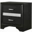 Black 2-drawer Nightstand with Hidden Jewelry Tray