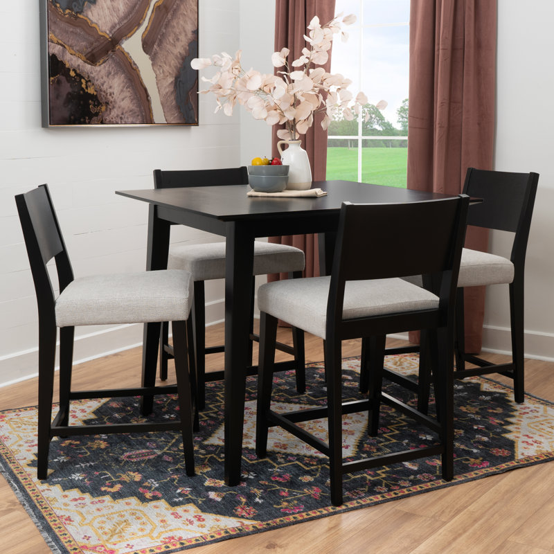 Alistair 5Pc Black Counter Dining Set