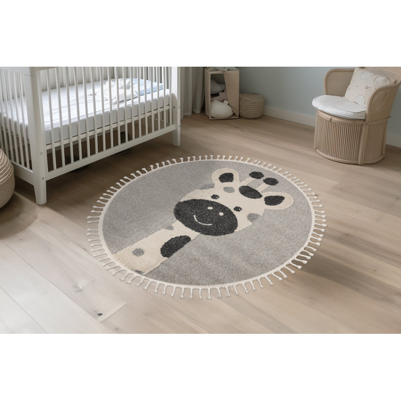 Ricky Animal Print Area Rug, Round 133cm