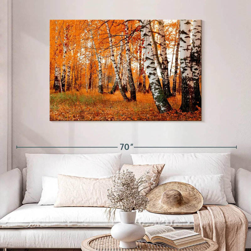 Forêt de bouleaux Harnek Autumn, H 32 po x l 48 po