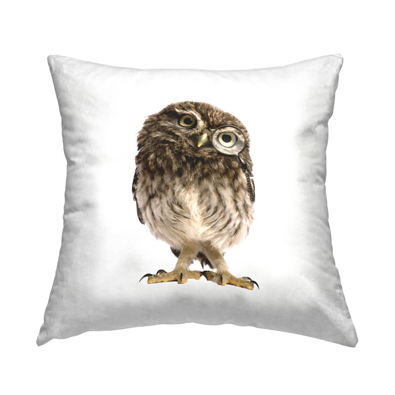 Coussin Owl Tilting Head, imprimé par Elephant Stock