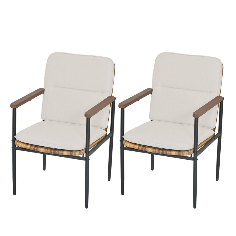 Chaises de patio en aluminium et osier 2 pièces Huskins