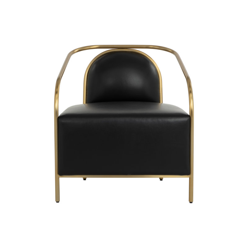 Lounge Chair, Black Faux Leather