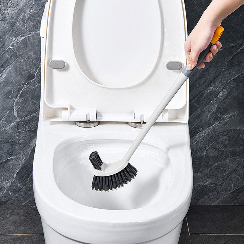 Brosse de nettoyage ergonomique à poignées longues, poils ABS sans angle mort pour salle de bain, 19,3 x 2,4 po, blanc